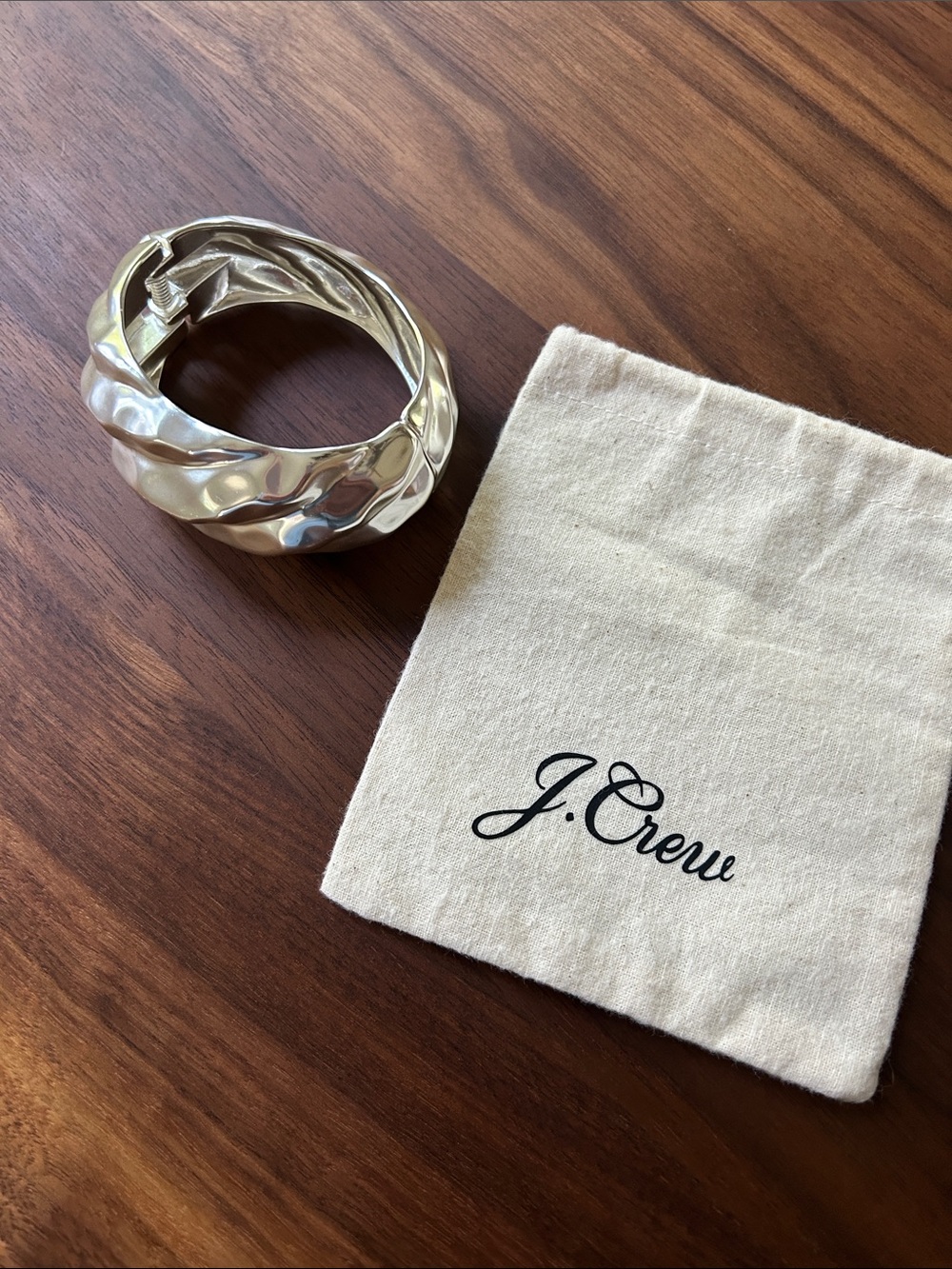 J. Crew Silver Sculpted Twisted Cuff Bracelet